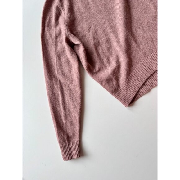 Aritzia BABATON Perry Mauve Ivory Wool Cashmere Knit Mock Neck Sweater, Size XXS - Picture 8 of 15